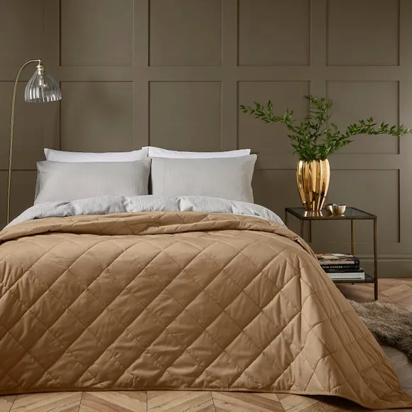 Quilted Bedspread - Camel, Velvet