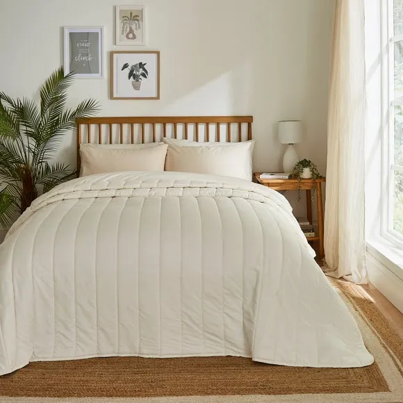 Quilted Bedspread - Cream, Polyester