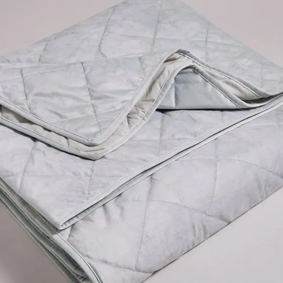 Quilted Bedspread - Grey, Velvet