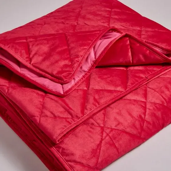 Quilted Bedspread - Magenta, Velvet