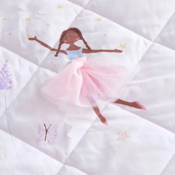 Quilted Bedspread Meadow Fairies - Pink, Cotton