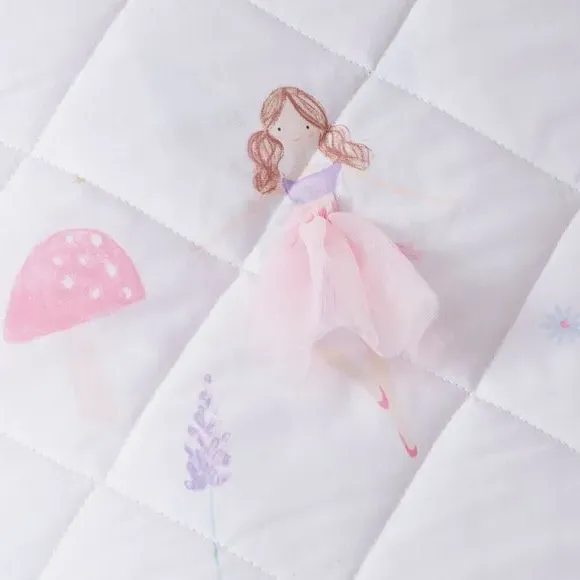 Quilted Bedspread Meadow Fairies - Pink, Cotton