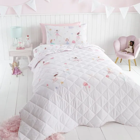 Quilted Bedspread Meadow Fairies - Pink, Cotton image