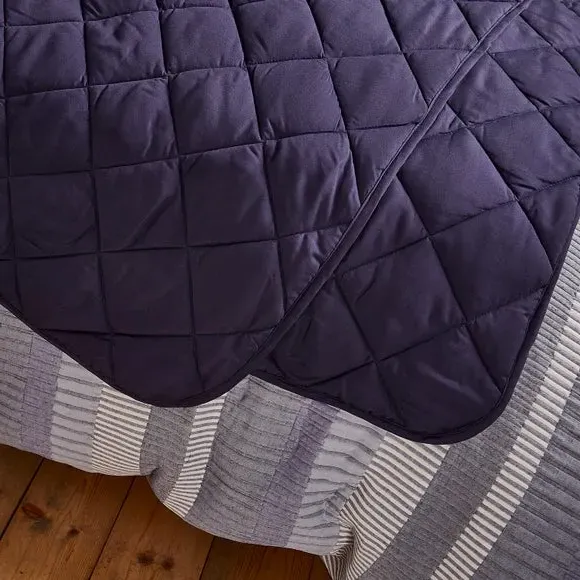 Quilted Bedspread - Navy, Recycled Polyester