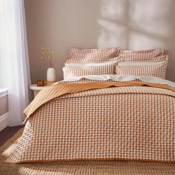 Quilted Bedspread Reversible - Natural, Cotton image