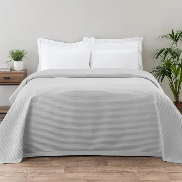 Quilted Bedspread - Silver, Polyester