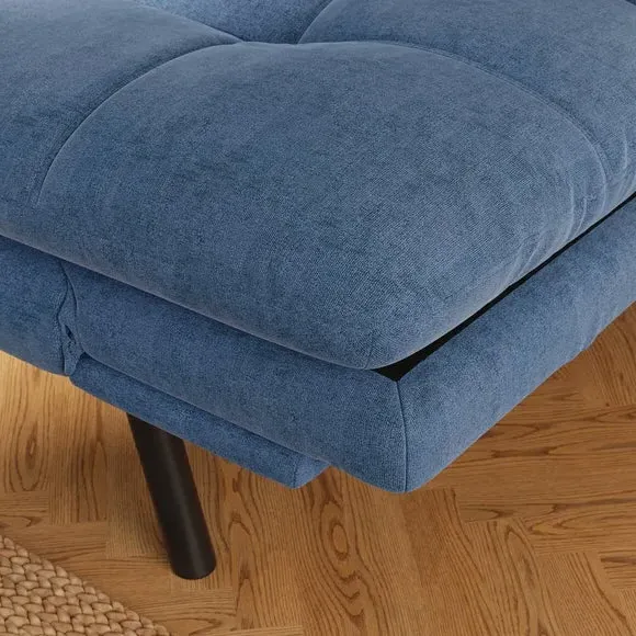 Quilted Clic Clac Sofa Bed - Blue, Chenille