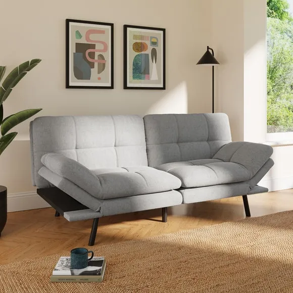 Quilted Clic Clac Sofa Bed - Grey, Chenille