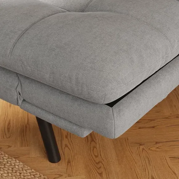 Quilted Clic Clac Sofa Bed - Grey, Chenille