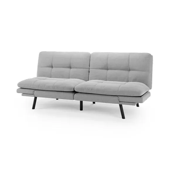 Quilted Clic Clac Sofa Bed - Grey, Chenille