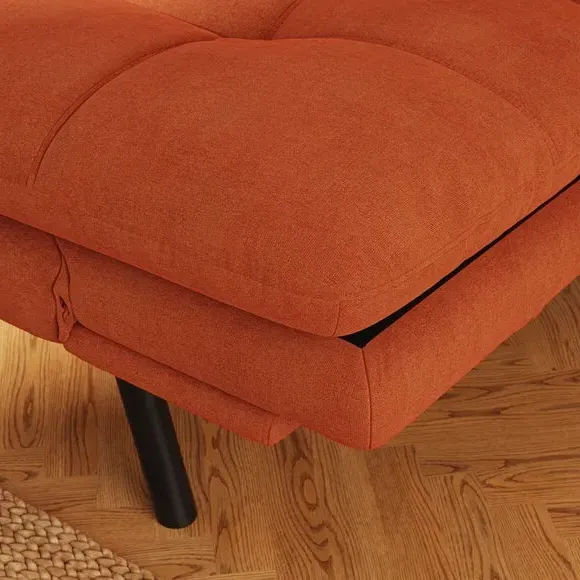 Quilted Clic Clac Sofa Bed - Orange, Chenille