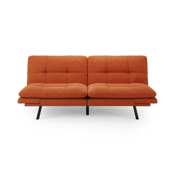Quilted Clic Clac Sofa Bed - Orange, Chenille