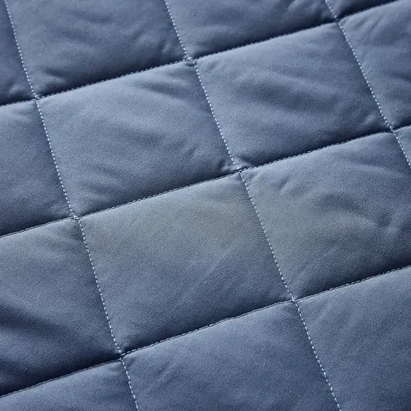 Quilted Duvet Cover Set - Blue, Microfibre