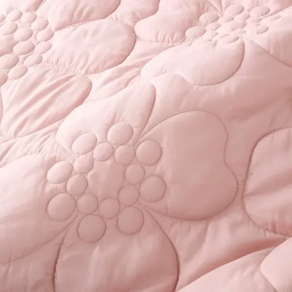 Quilted Duvet Cover Set - Blush, Microfibre