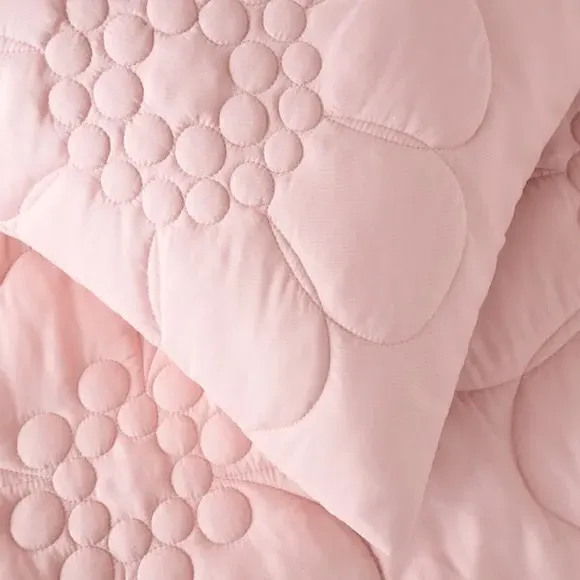 Quilted Duvet Cover Set - Blush, Microfibre