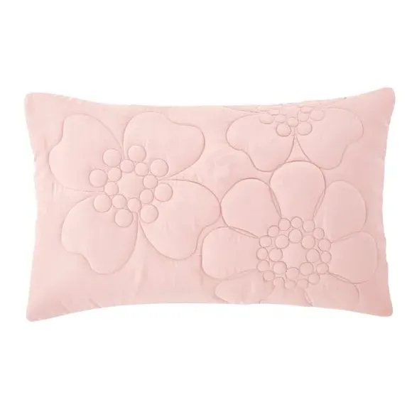 Quilted Duvet Cover Set - Blush, Microfibre