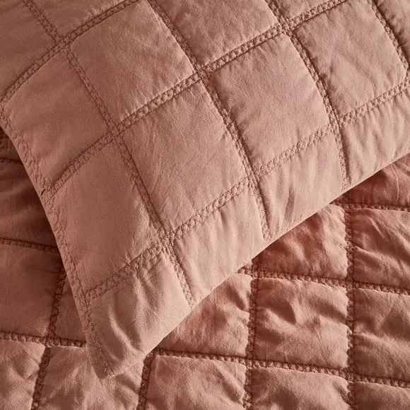 Quilted Duvet Cover Set - Clay, Cotton