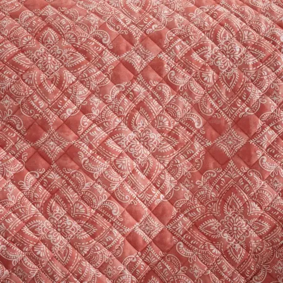Quilted Duvet Cover Set - Clay, Polyester