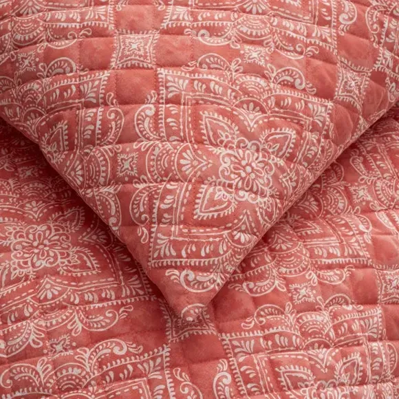 Quilted Duvet Cover Set - Clay, Polyester