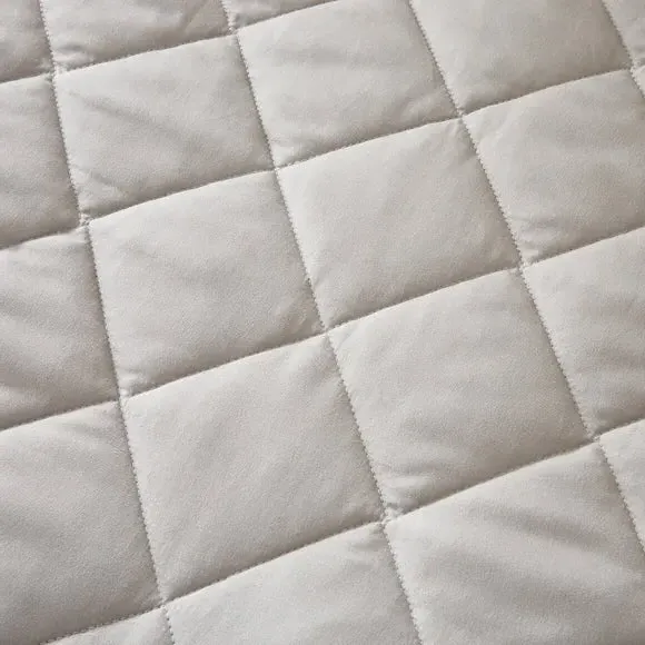 Quilted Duvet Cover Set - Grey, Microfibre