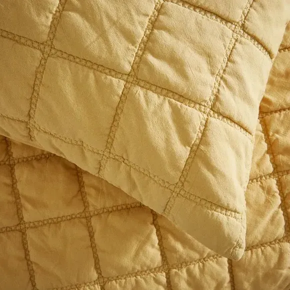 Quilted Duvet Cover Set - Honey, Cotton