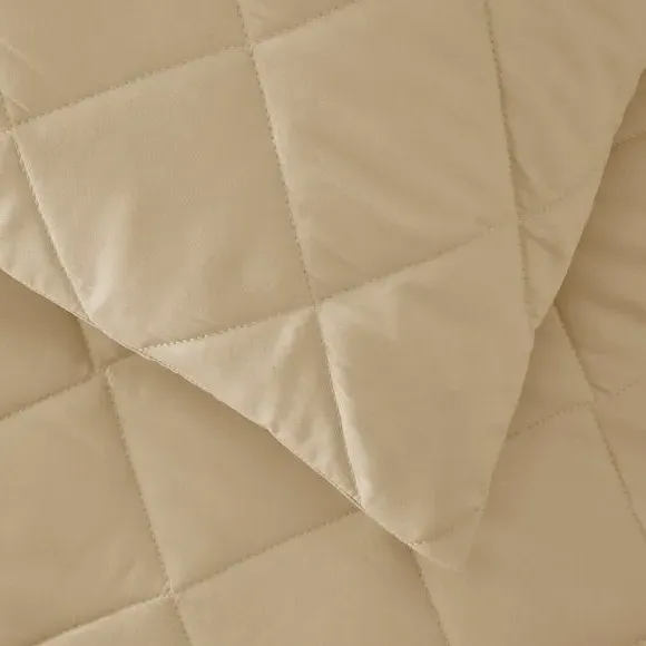 Quilted Duvet Cover Set - Natural, Microfibre