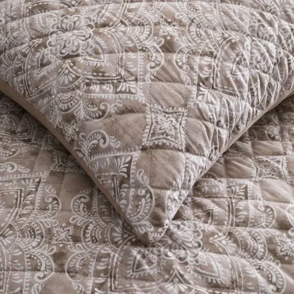 Quilted Duvet Cover Set - Natural, Polyester