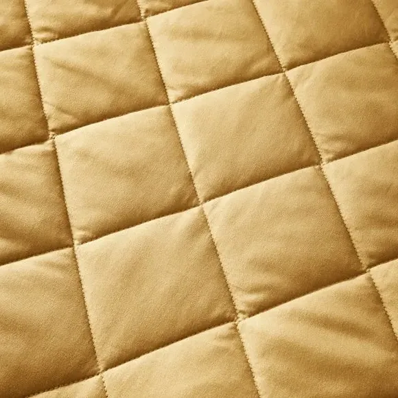 Quilted Duvet Cover Set - Ochre, Microfibre
