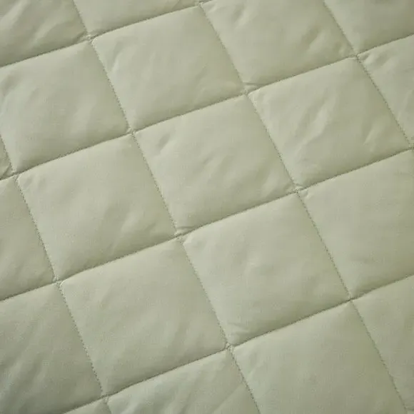 Quilted Duvet Cover Set - Sage, Microfibre