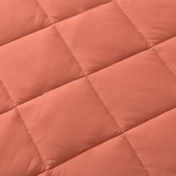 Quilted Duvet Cover Set - Terracotta, Microfibre