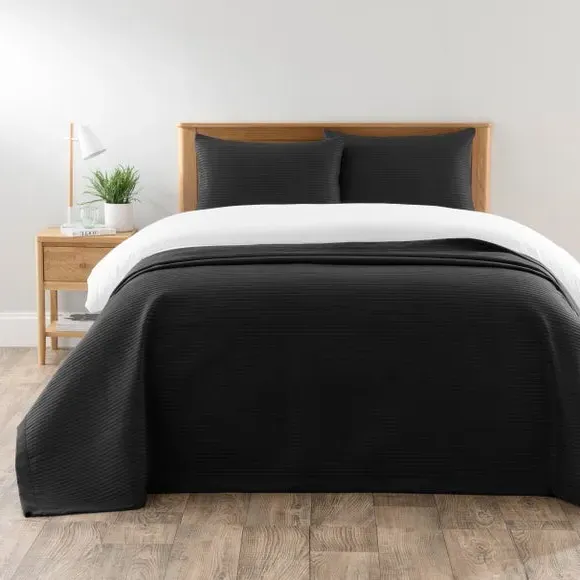 Quilted Pillowsham - Black