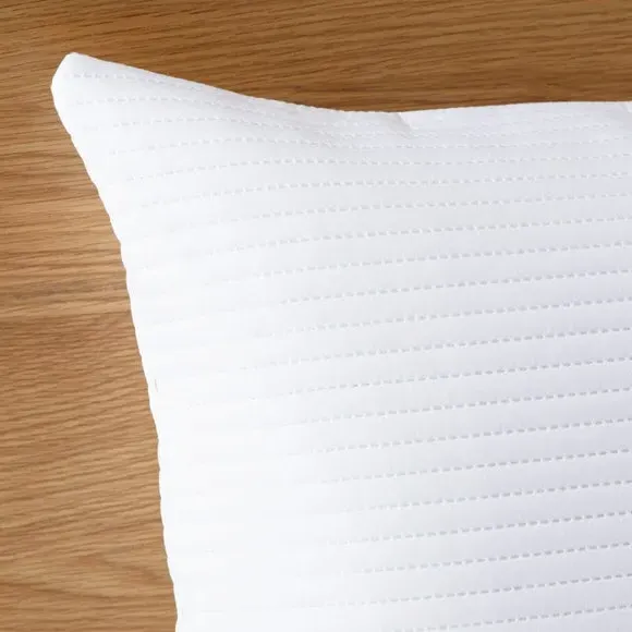 Quilted Pillowsham - White