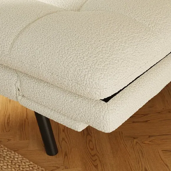 Quilted Sofa Bed with Clic Clac - Natural, Sherpa