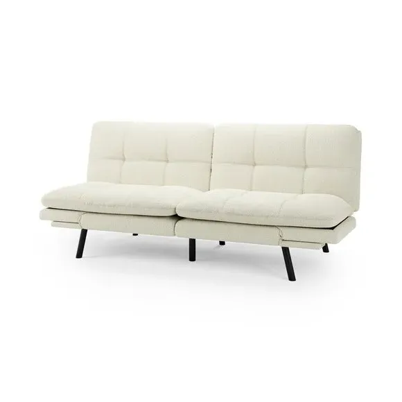 Quilted Sofa Bed with Clic Clac - Natural, Sherpa