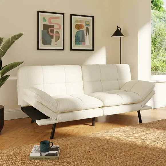 Quilted Sofa Bed with Clic Clac - Natural, Sherpa image