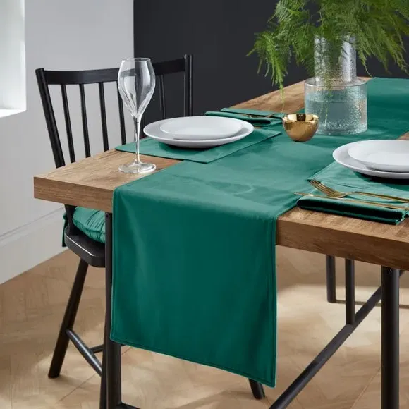 Quilted Table Runner - Bottle Green, Velour image