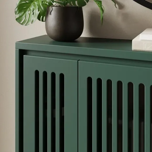Radiator Cover with Storage - Bottle Green, Wood