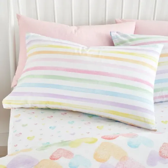 Rainbow Hearts Duvet Cover Set - Multicolor