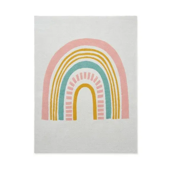 Rainbow Motif Throw Blanket - Multicolor
