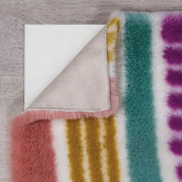 Rainbow Shaped Rug - Multicolor, Faux Fur