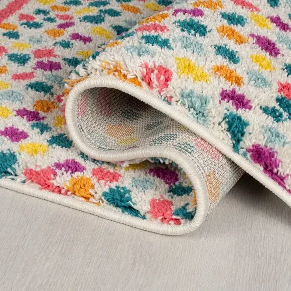 Rainbow Spot Berber Rug - Multicoloured, Polypropylene