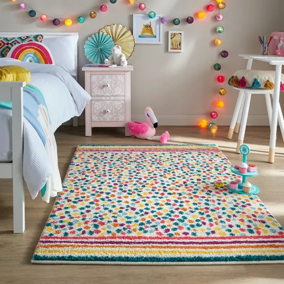 Rainbow Spot Berber Rug - Multicoloured, Polypropylene