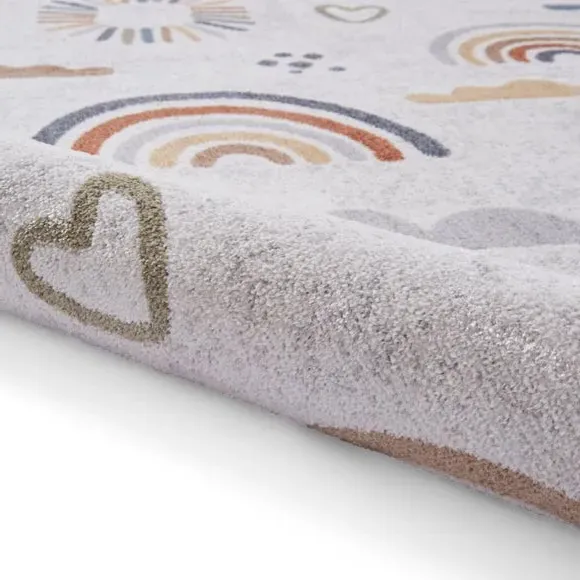 Rainbow Sun Washable Rug - Multicoloured