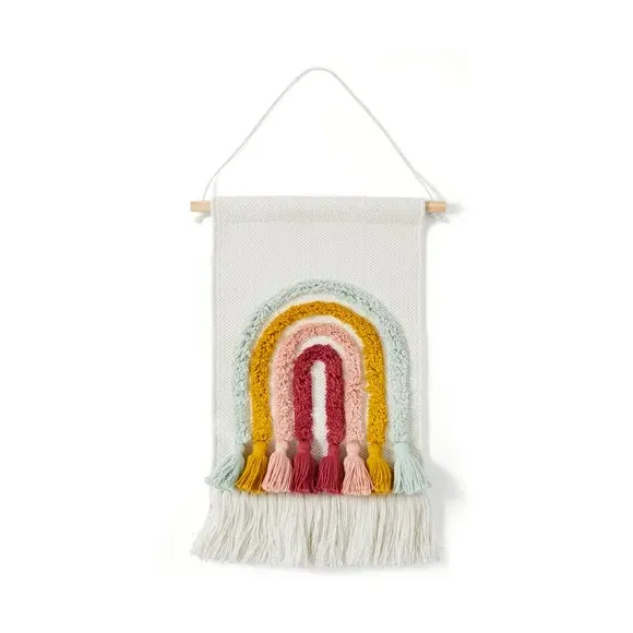 Rainbow Wall Hanging - Natural, Embroidered