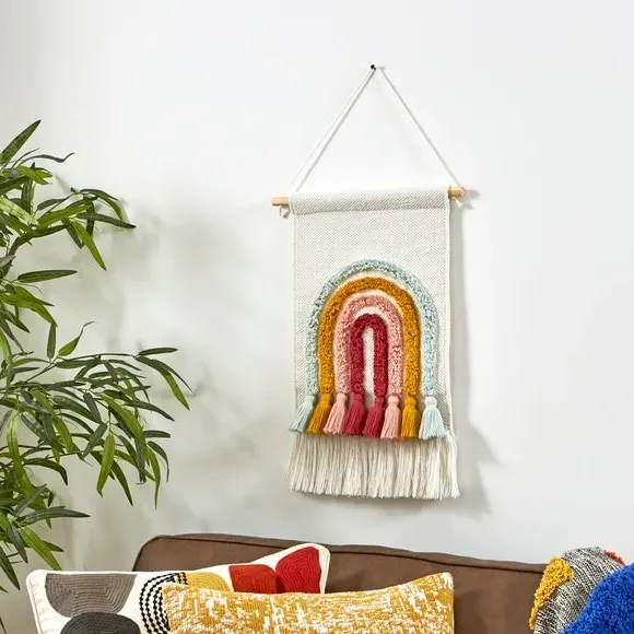 Rainbow Wall Hanging - Natural, Embroidered image