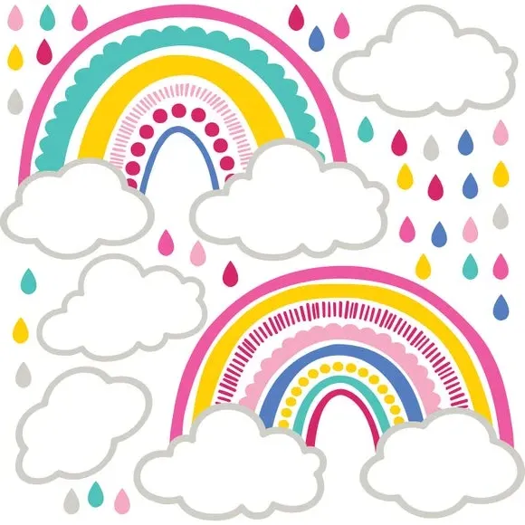 Rainbow Wall Sticker - Multicolor, Self-Adhesive
