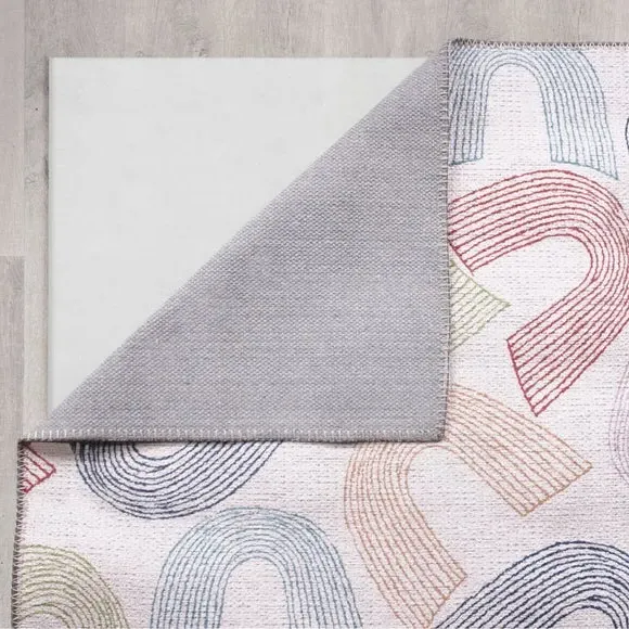 Rainbow Washable Rug - Multicolor, Cotton