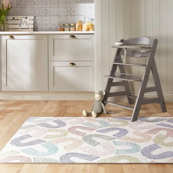 Rainbow Washable Rug - Multicolor, Cotton image