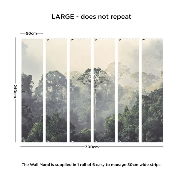 Rainforest Wall Mural - Green, Non-Woven Paper