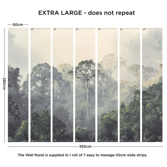 Rainforest Wall Mural - Green, Non-Woven Paper